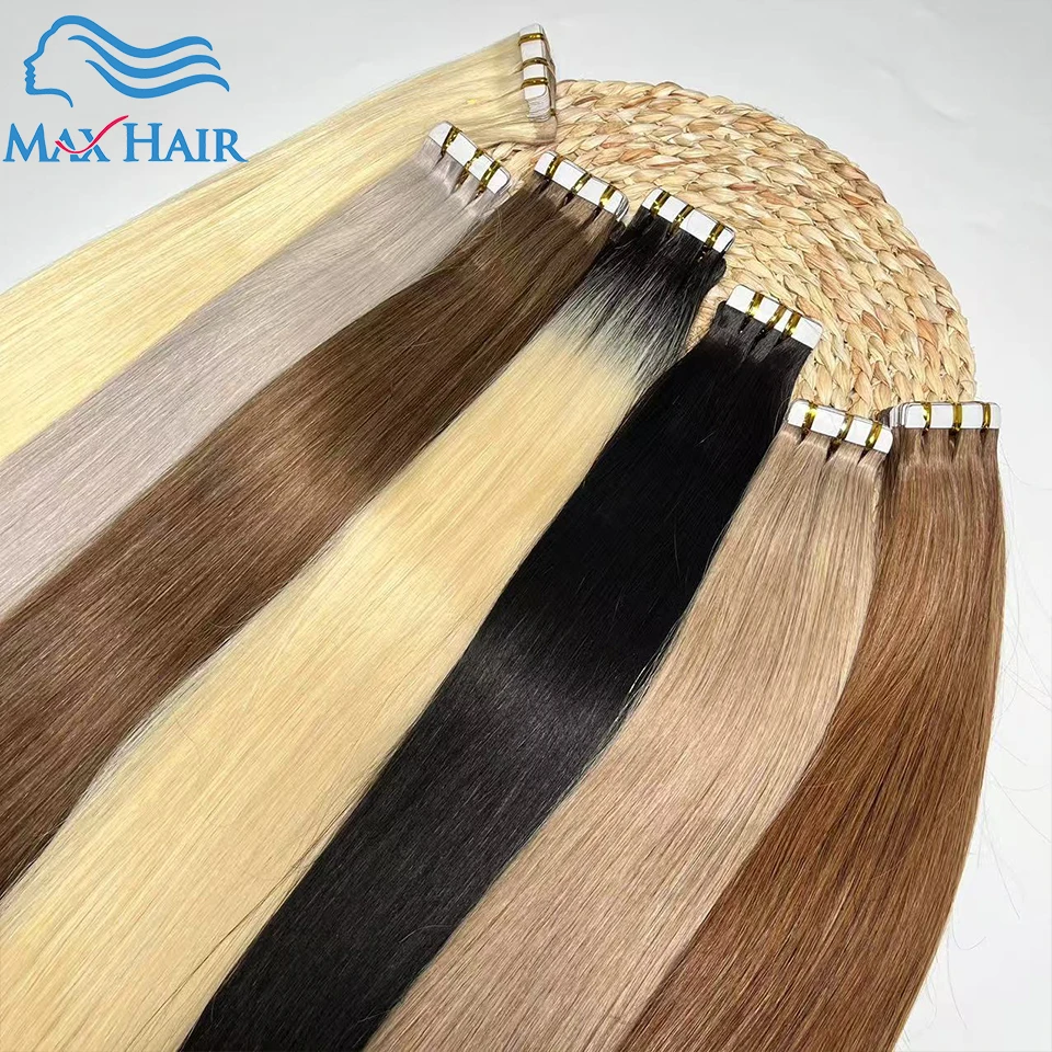 Human Hair Tape In Extensions Straight Human Hair European Tape In Extensions Hair Straight Invisible Natural 100% Remy hair