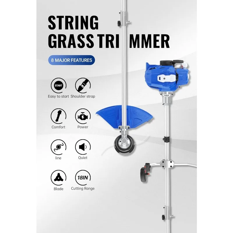 3 In 1 String Trimmer/Edger 18 ''Met 10'' Bosmaaier, Rubberen Handvat En Schouderband Inbegrepen