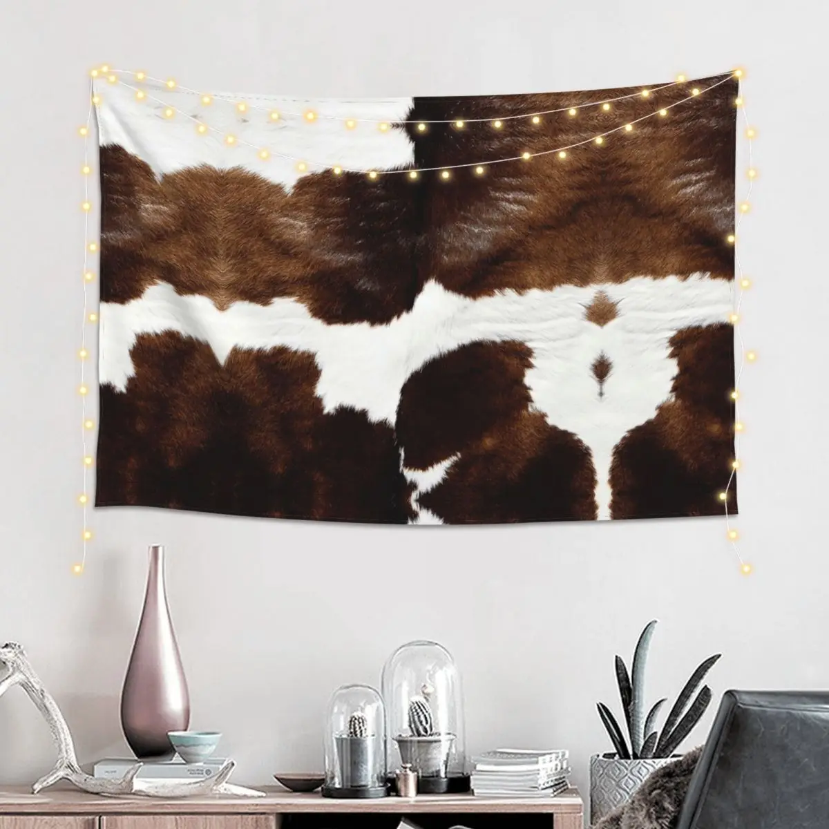 Rustic Ranch Cow Print Tapestry Hippie Wall Hanging Aesthetic Home Decor Tapestries for Living Room Bedroom Dorm Room