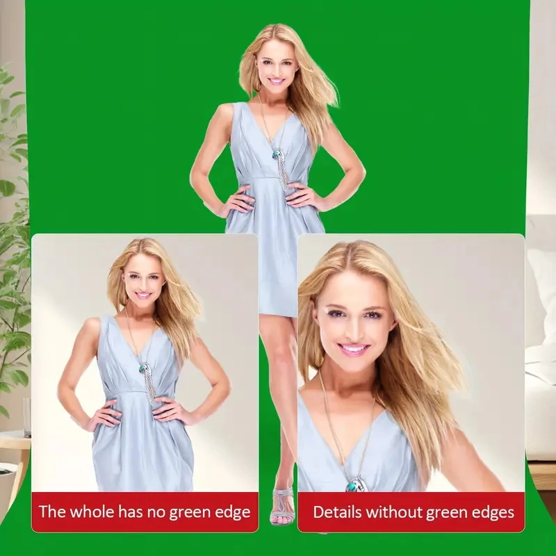 

Photography Backdrop Green Screen Cloth Professional Studio Background with Hooks for Live Streaming Video Photo Shoot