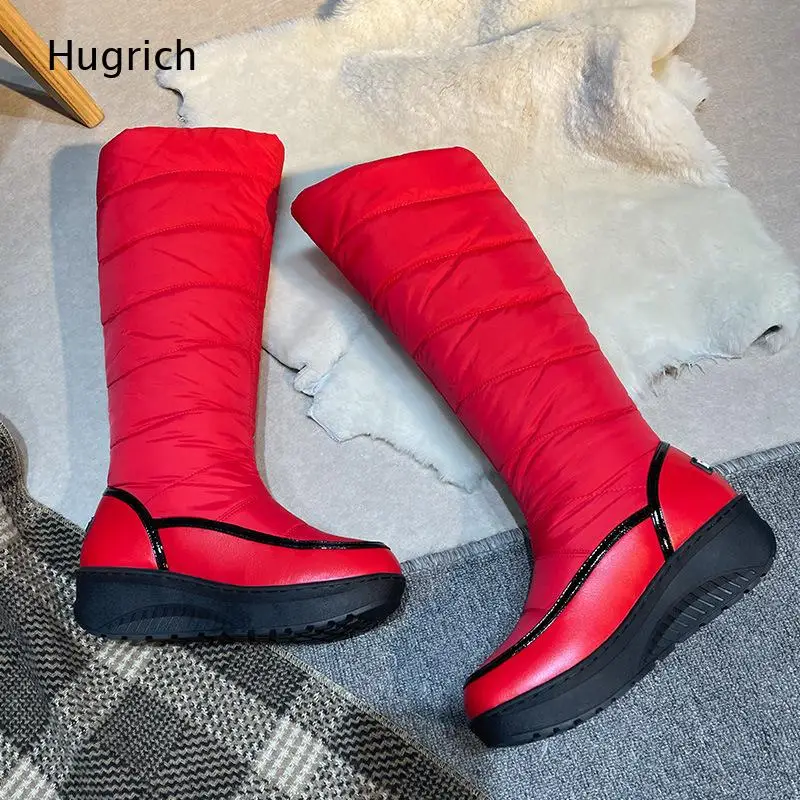 Knee High Snow Boots Wedge Platform Tall Winter Boots Windproof Cold Weather Outdoor Ski Footwear for Women