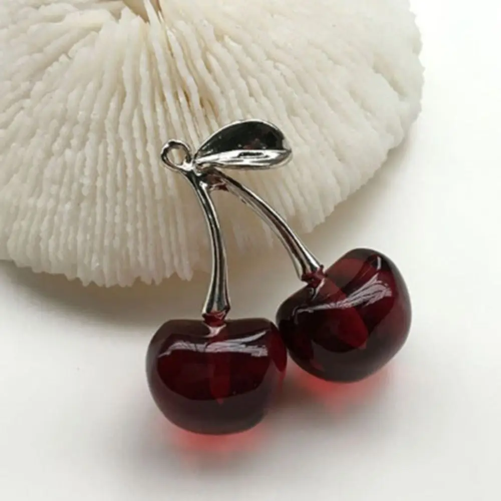 패션 3D 과일 체리 펜던트 팔찌, DIY 쥬얼리 만들기 액세서리, 송진 Y2K 체리 만들기 결과 선물, 5 개