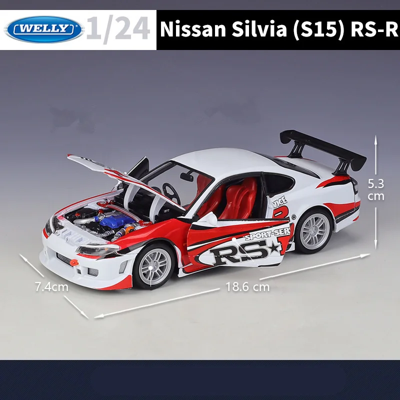 Welly 1:24 نيسان سيلفيا S15 RSR سبيكة سيارة رياضية نموذج Diecasts المعادن المسار سباق السيارات المركبات نموذج محاكاة الاطفال اللعب هدية