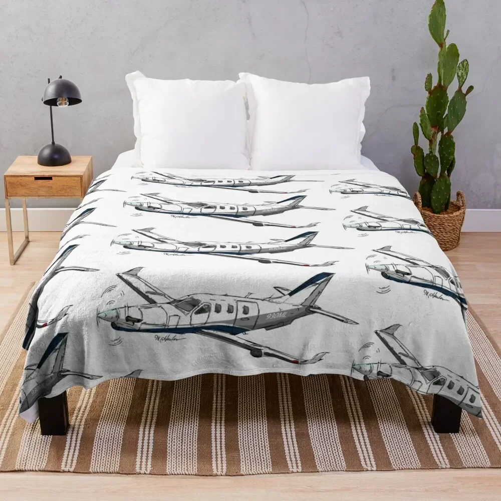 

Socata TBM 700 N930ML Throw Blanket For Sofa Thin manga Flannel Fabric Vintage Blankets