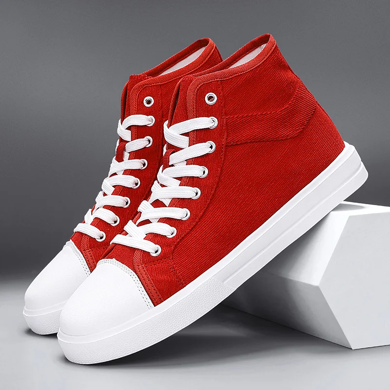 2023 Fashion Red Canvas Shoes Men Women Skateboarding Shoes for Men Breathable High-top Canvas Sneakers Couple кеды скейтерские