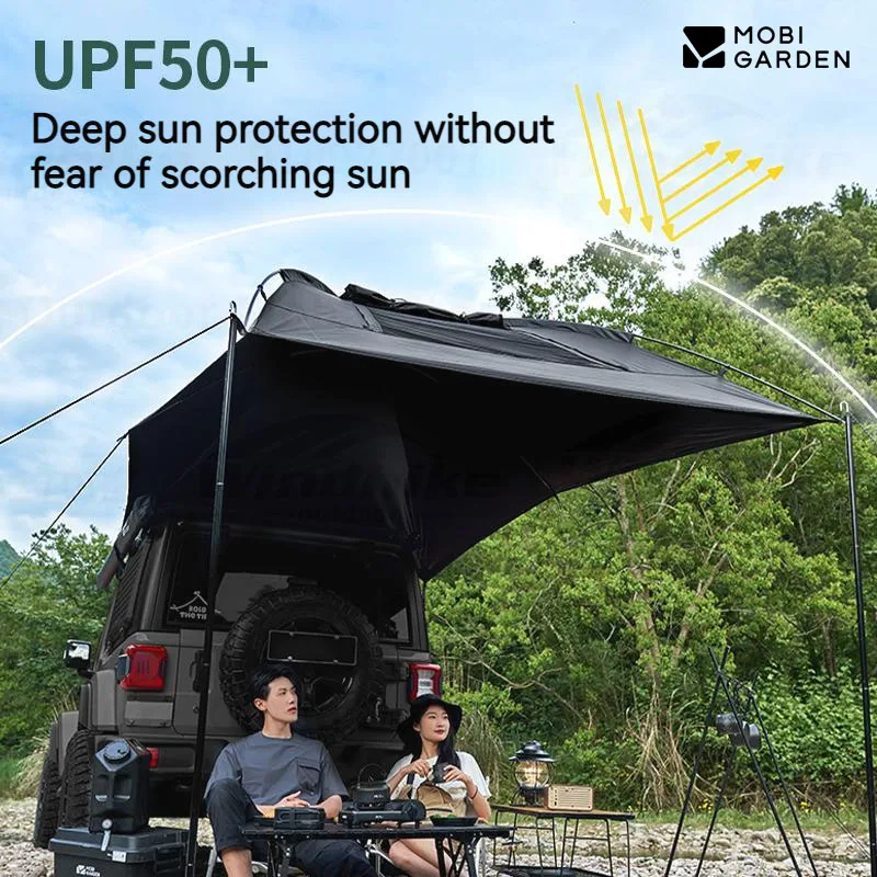 MOBI GARDEN Outdoor-Auto-Hecktelt, wasserdicht, Sonnenschutz, UV-Schutz, 50+ Camping, Picknick, praktisch, Schwarz, Advance Auto-Hecküberdachung