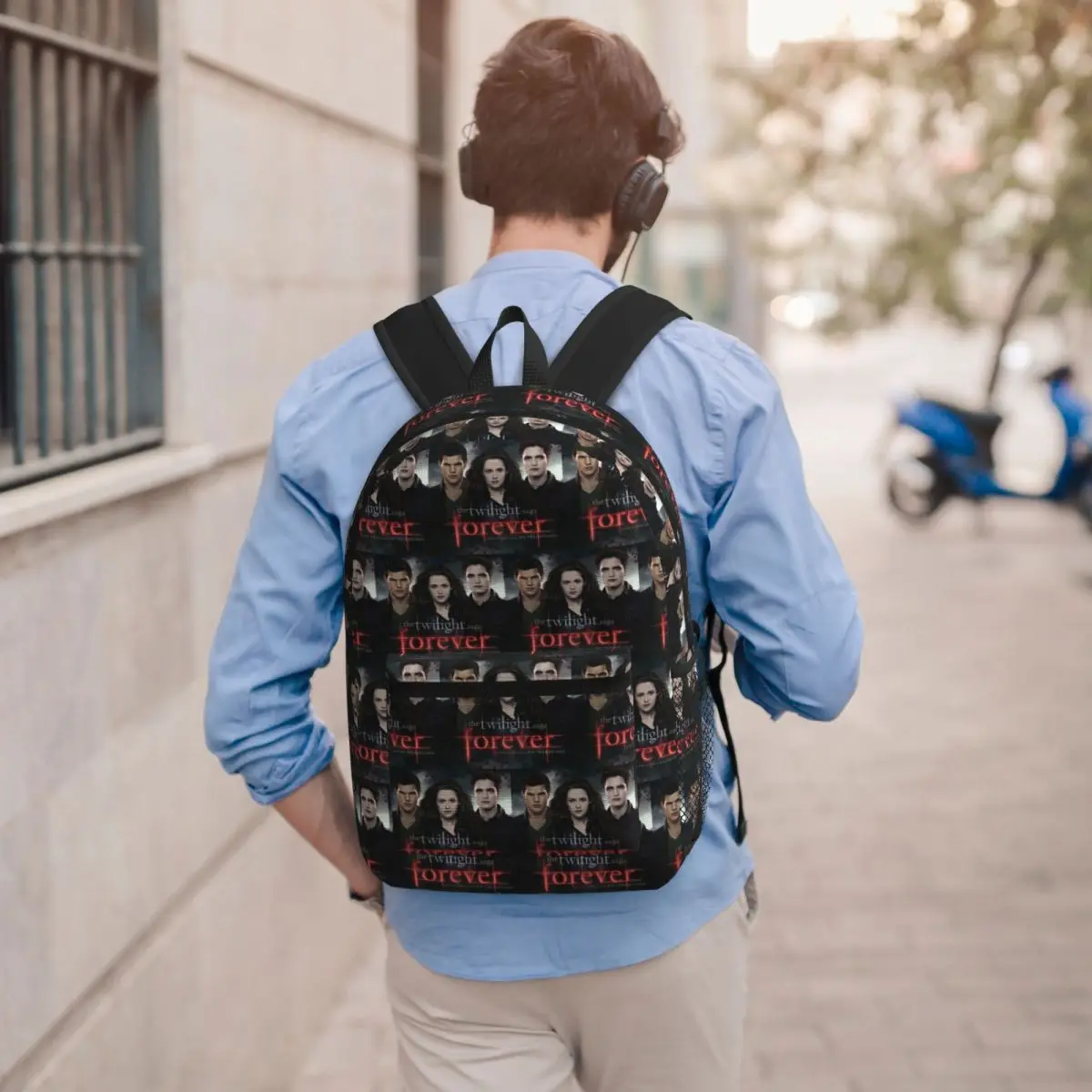 The Twilight Saga Edward Cullen Student Backpack School Bag Hiking Travel Daypack for Boys Girls Bookbag Shoulder Bags