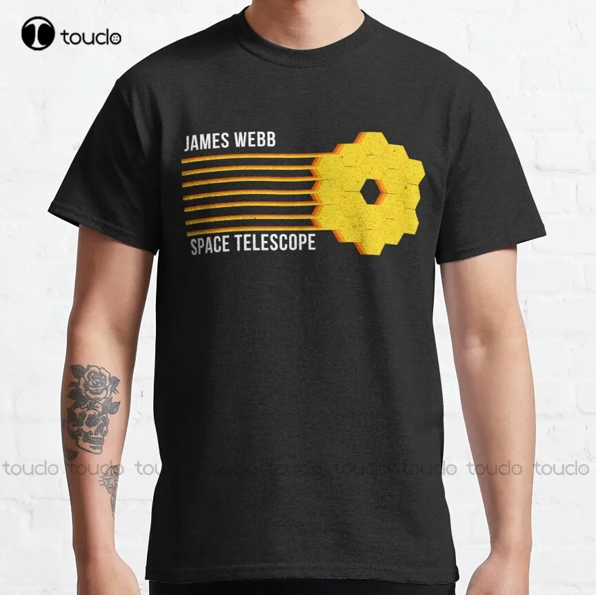 Retro Lines James Webb Space Telescope Classic T-Shirt Vintage Shirt Outdoor Simple Vintag Casual T Shirts Fashion Tshirt Summer