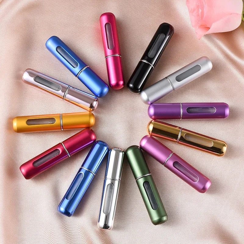 5/10PCS refillable perfume spray atomizer, aluminum perfume pump, mini travel bottle, 5ml