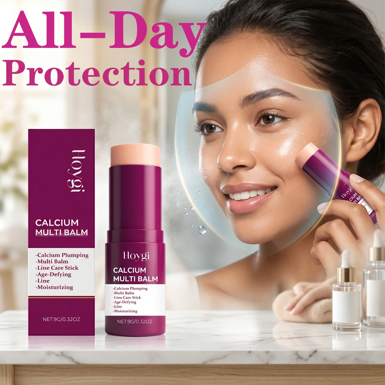 

Calcium Volume Multi Balm Stick - Hydrating & Firming Stick Anti-Wrinkle Care Collagen Infused Pre-Makeup All-Day Protection