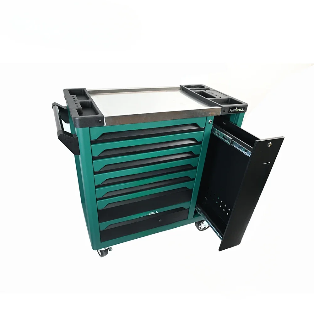 #For 7 Drawers Workshop Garage Tool Box Roller Cabinet Steel Metal Trolley  Tool Cart  chest Cabinet with tools