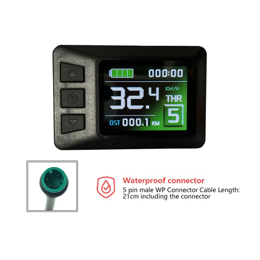 

Urban Commuting E-bike Display Color Display Panel Adjustable Speed Units Display Real-time Speed Battery Level Indicator