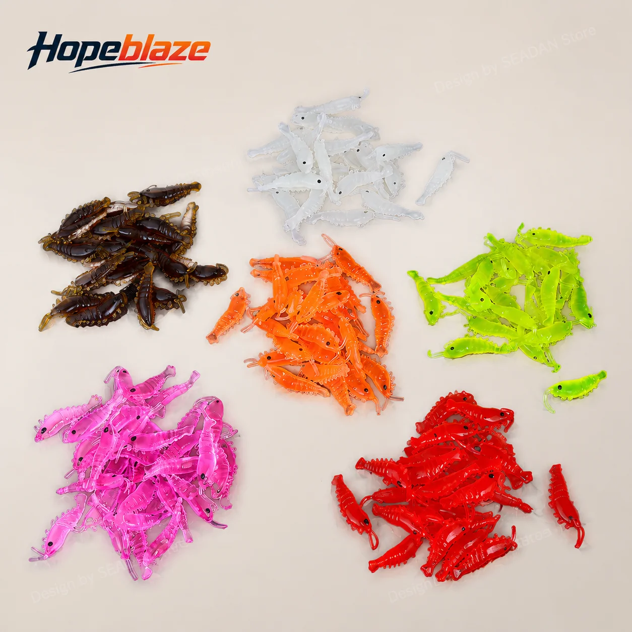 

Hopeblaze Mini Shrimp Soft Lure 6Colors Glow-in-Dark Artificial Bait Ultralight Fishing Soft Bait for Mandarin Fish Bream Perch