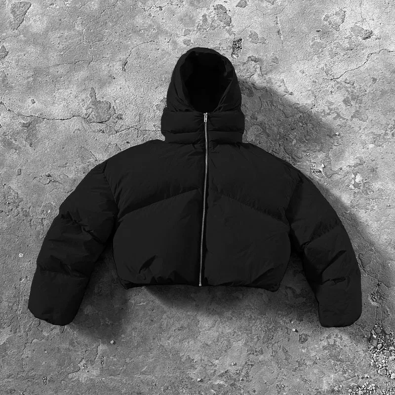 

2025 Autumn Winter Cotton-padded Jacket Loose Large-sized Solid-color Warm Jacket Y2K Harajuku Style Casual Coats