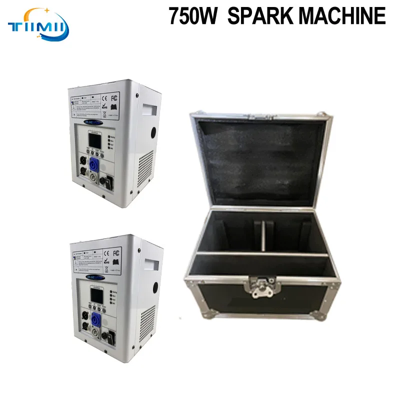 2PCS Ti Power 750w Cold Spark Machine With flightcase option 600W DMX 700W Cold Firework Machine Fountain Stage Spark Machine