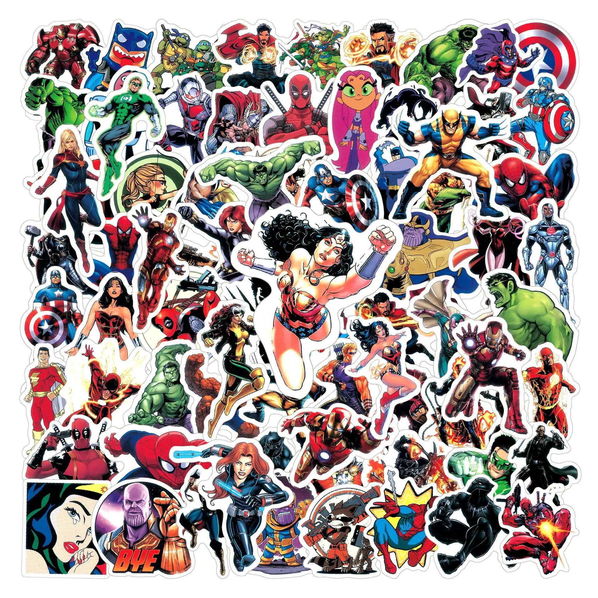 10/30/50/100 قطعة مارفل خارقة الرجل الحديدي وغيرها من مجموعة ملصق DIY بها بنفسك الثلاجة المحمول الأمتعة سكيت الكتابة على الجدران نكتة ملصق