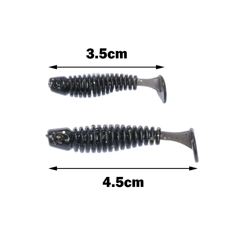 OUTKIT 10Pcs/lot Wobblers mini Fishing Soft Lures Rubber Soft Baits 3.5cm/4.5cm Soft Worm Artificial Baits Bass Silicone Fish