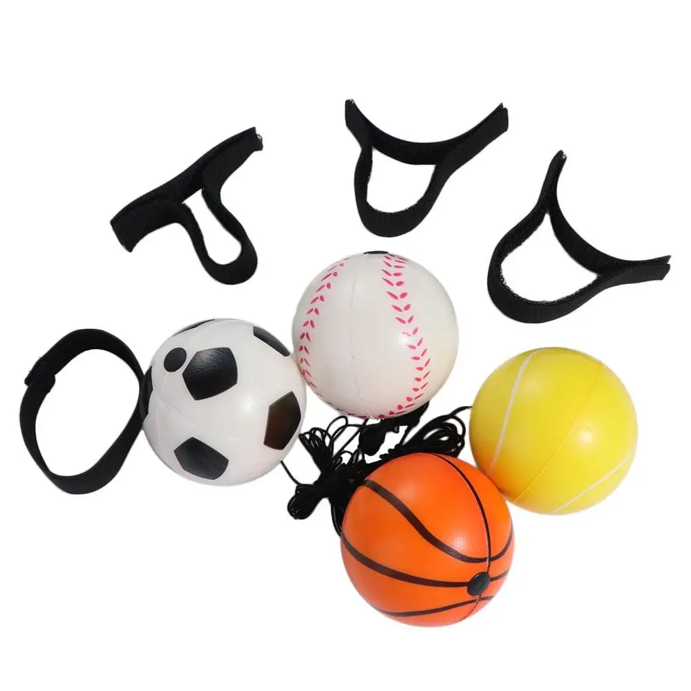 On String Elastic Bouncing Return Ball Hand Ball Game Exercise Sports Hand Rebound Ball Basketball Football