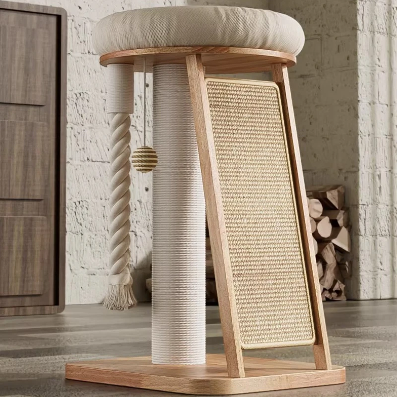 

Solid Wood Cat Climbing Frame, Cat Nest, Cat Scratching Board Integrated Small Apartment Does Not Occupy An Area