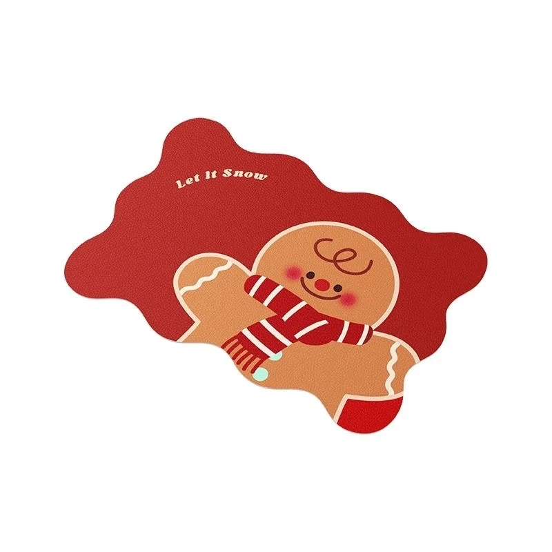 السنة الجديدة وعيد الميلاد الزنجبيل رجل الدانتيل التباين اللون تحديد الموقع سطح المكتب البلاستيكية معزول للماء والزيت السلطانية حصيرة