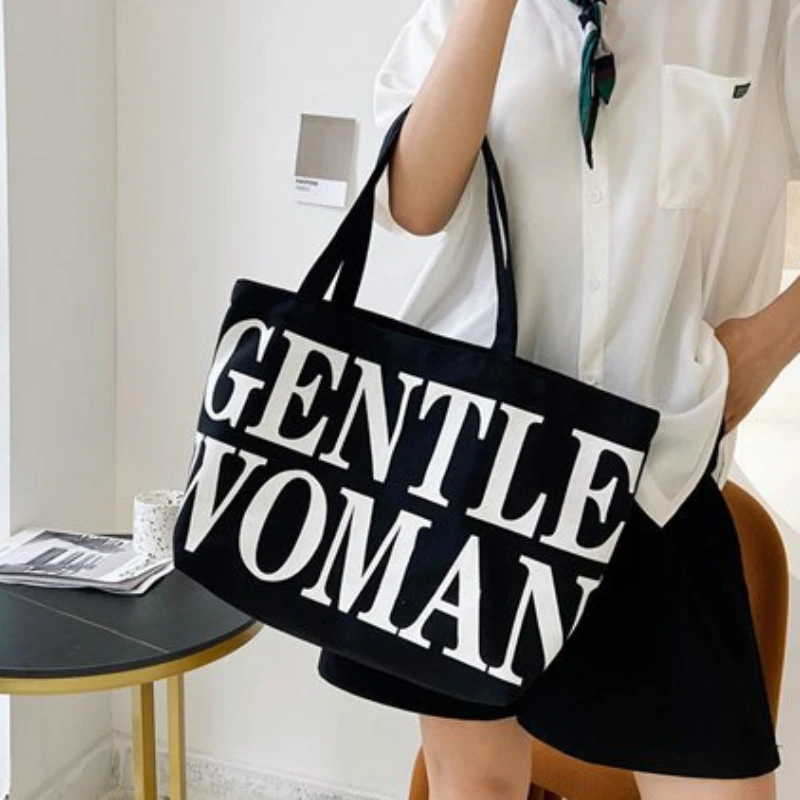 Women Crossbody Shoulder Bags Birthday Gifts Stylish Personality Letter Canvas Handbag Makeup Fashion Trendy Korean Bags