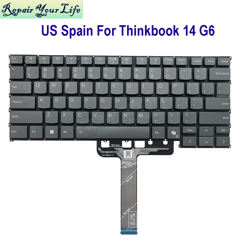 US Spanish Keyboard Backlit For Lenovo ThinkBook 14 G6 IRL ABP 21KG 21KJ PH4CL English ES Spain Notebook Replacement Keyboards