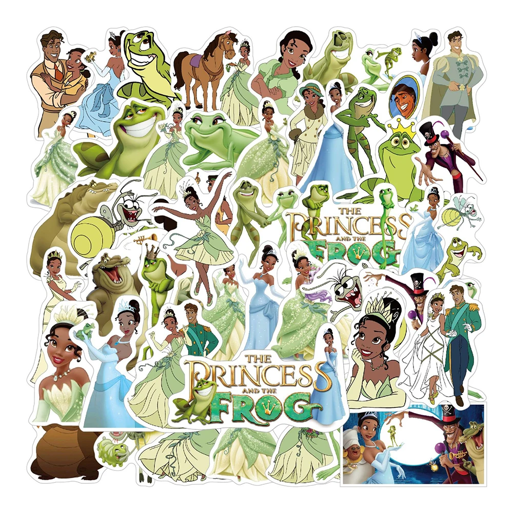 10/30/50PCS Disney The Princess and the Frog Tiana Stickers DIY Notebook Fridge Phone Suitcase Wall Decals PVC Waterproof Toys