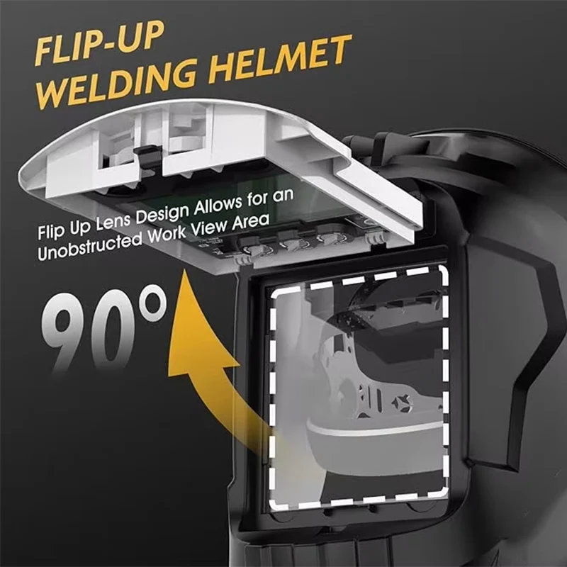 Flip Front Welding Helmet Welding Mask with Flip Up Lens Welding Hood Shade-10 Black Welder Helmet for Stick MIG TIG