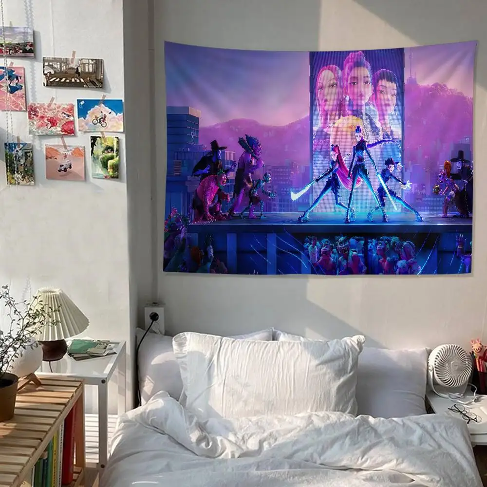 Kpop D-Demon H-Hunters Chart Tapestry Art Science Fiction Room Home Decor Cheap Hippie Wall Hanging