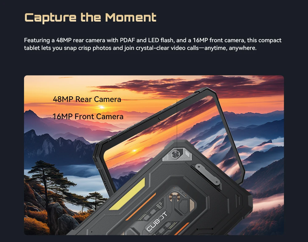 [Ship From UK]Cubot Tab KingKong Mini 8.68'' 90Hz Screen Rugged Tablet 16GB(6+10) 128GB Android 15 10200mAh Camping Light 48MP