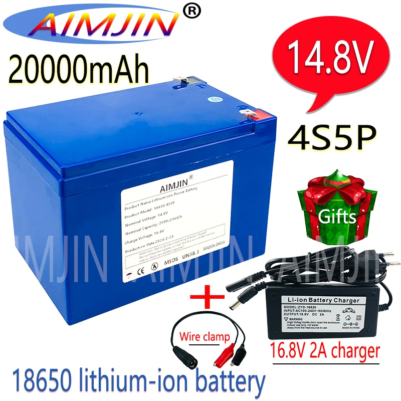 

20Ah 4S5P 14.8V 20000mAh Lithium-ion Battery, Suitable for 16.8V Equipment, High-power Inverter, Tourist Car Solar Cell