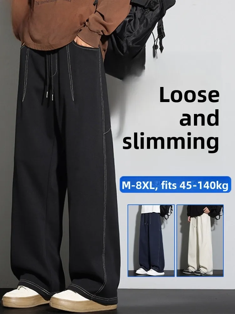 

MoChao American Sle plus Size Повседневные брюки Мужчины Весна Осень Новые широкие брюки Fat People Свободные прямые спортивные длинные брюки...