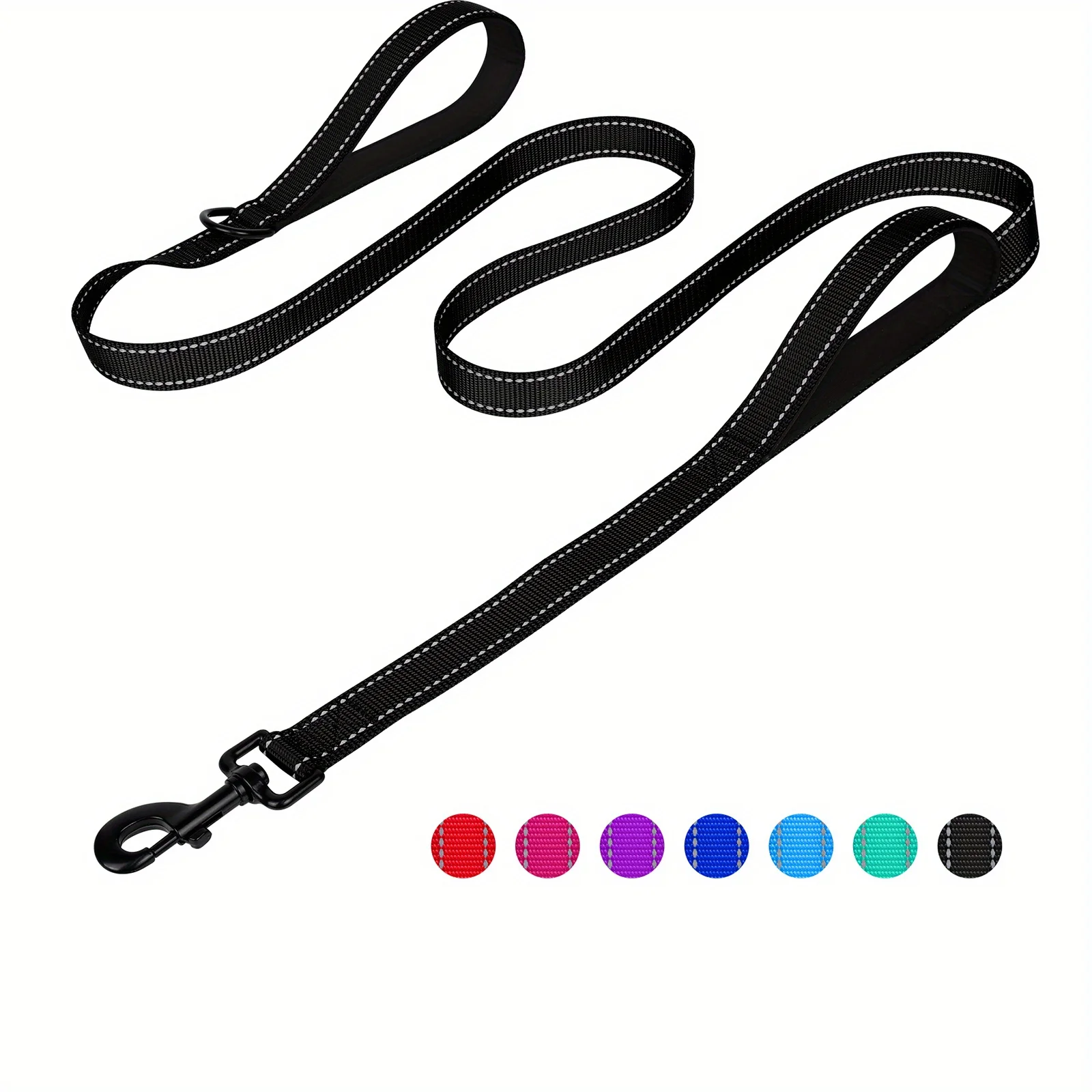 Double Handle Dog Leash, Double-Sided Reflective Night Safety, Heavy Duty For And Extra Large And Me_voghion.com