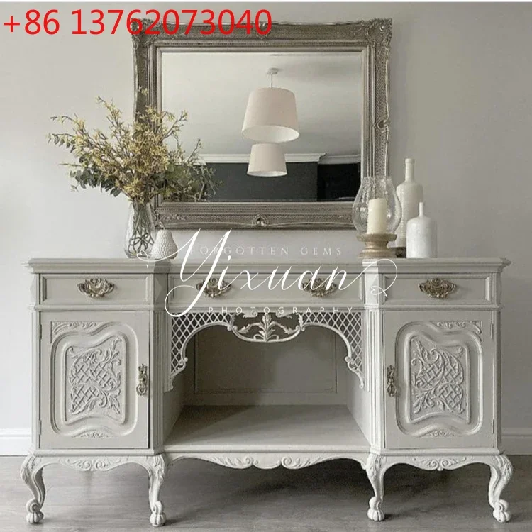 

Французский классический декоративный шкаф из массива дерева, тумба для прихожей, современный приставной шкаф.