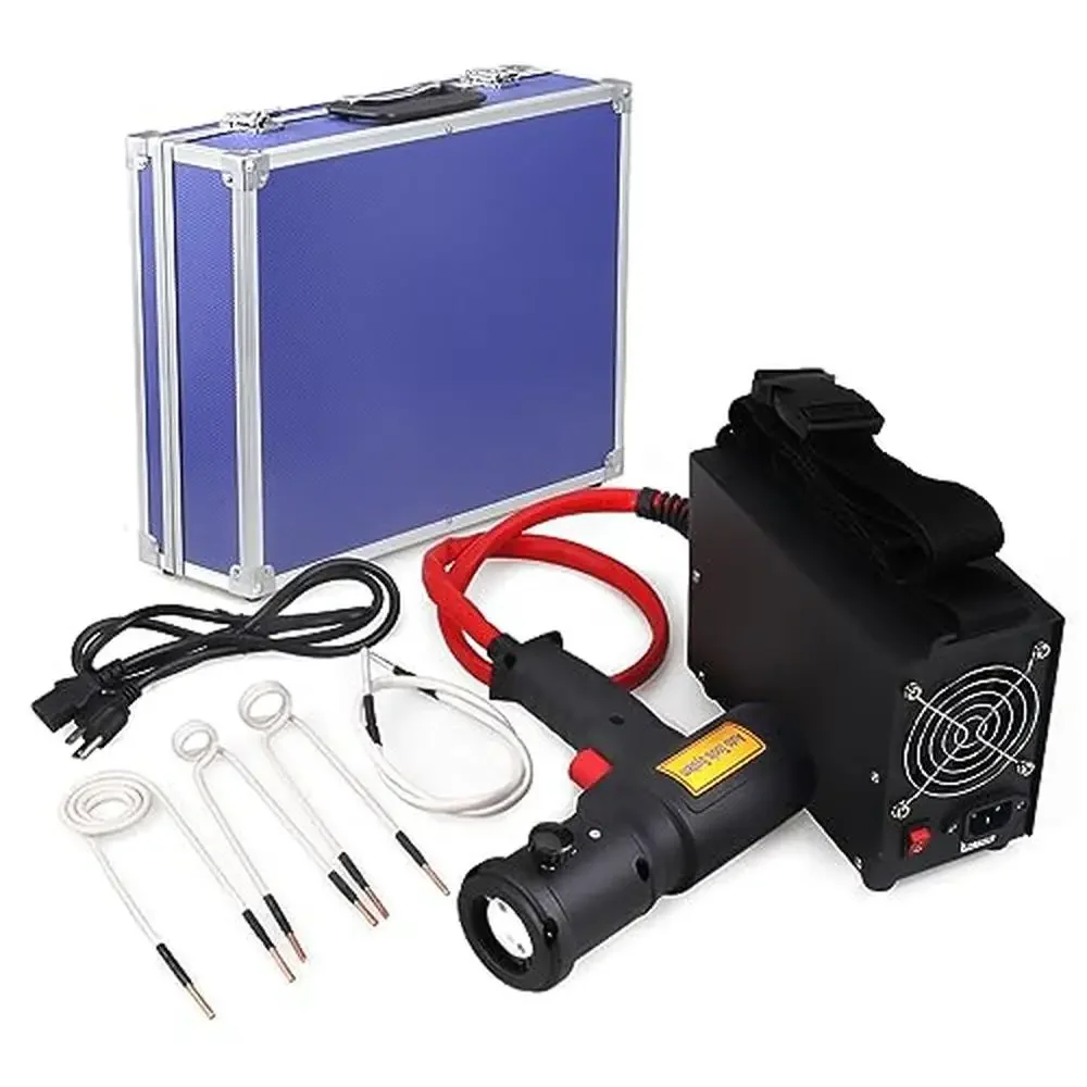 

Hand Held Magnetic Induction Heater 1500W Rusty Screw Removal Tool 110V Flameless Bolt & Nut Heater Kit with Various Coils
