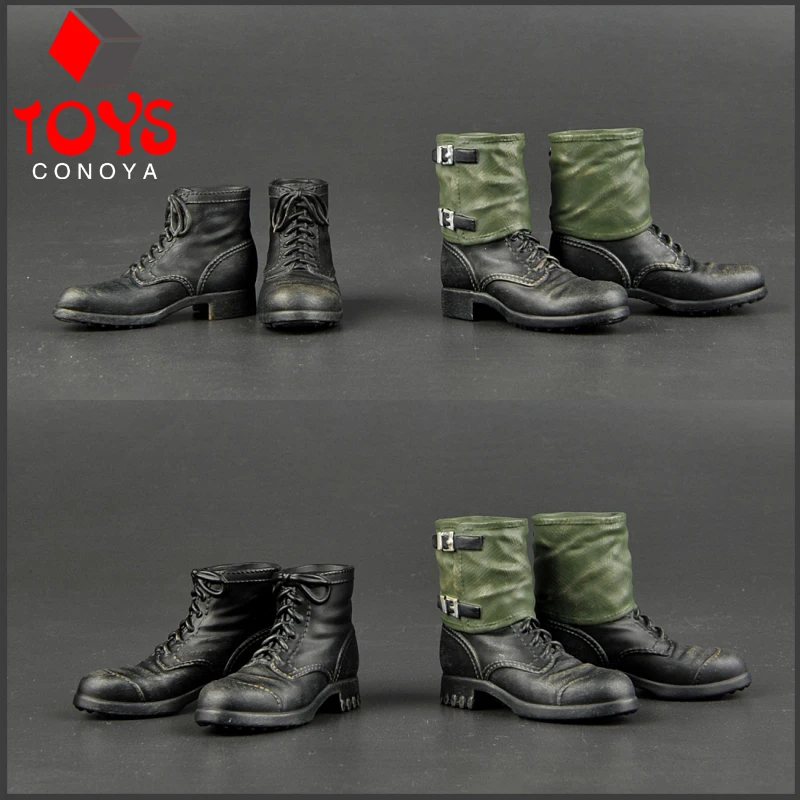 ZYTOYS ZY1024 ZY1025 1/6 Scale WWII German M37 Boots Leggings Boots Hollow Shoes Model Fit 12'' Male Soldier Action Figure Body