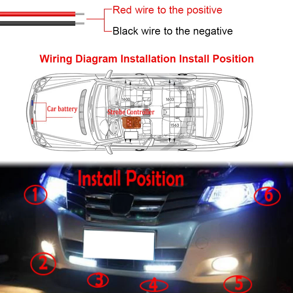 Car Strobe Warning  Lighter Flashing Truck Light LED DRL 12V Ambulance Fso Police Light 4x4/Led Wireless Remote