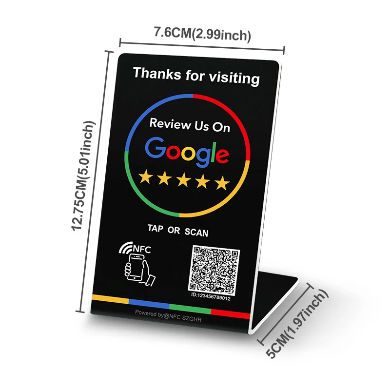 1 PC 13.56 mhz Nfc 215 code QR programmable carte d'évaluation Google Nfc pour cartes d'évaluation de commentaire Google