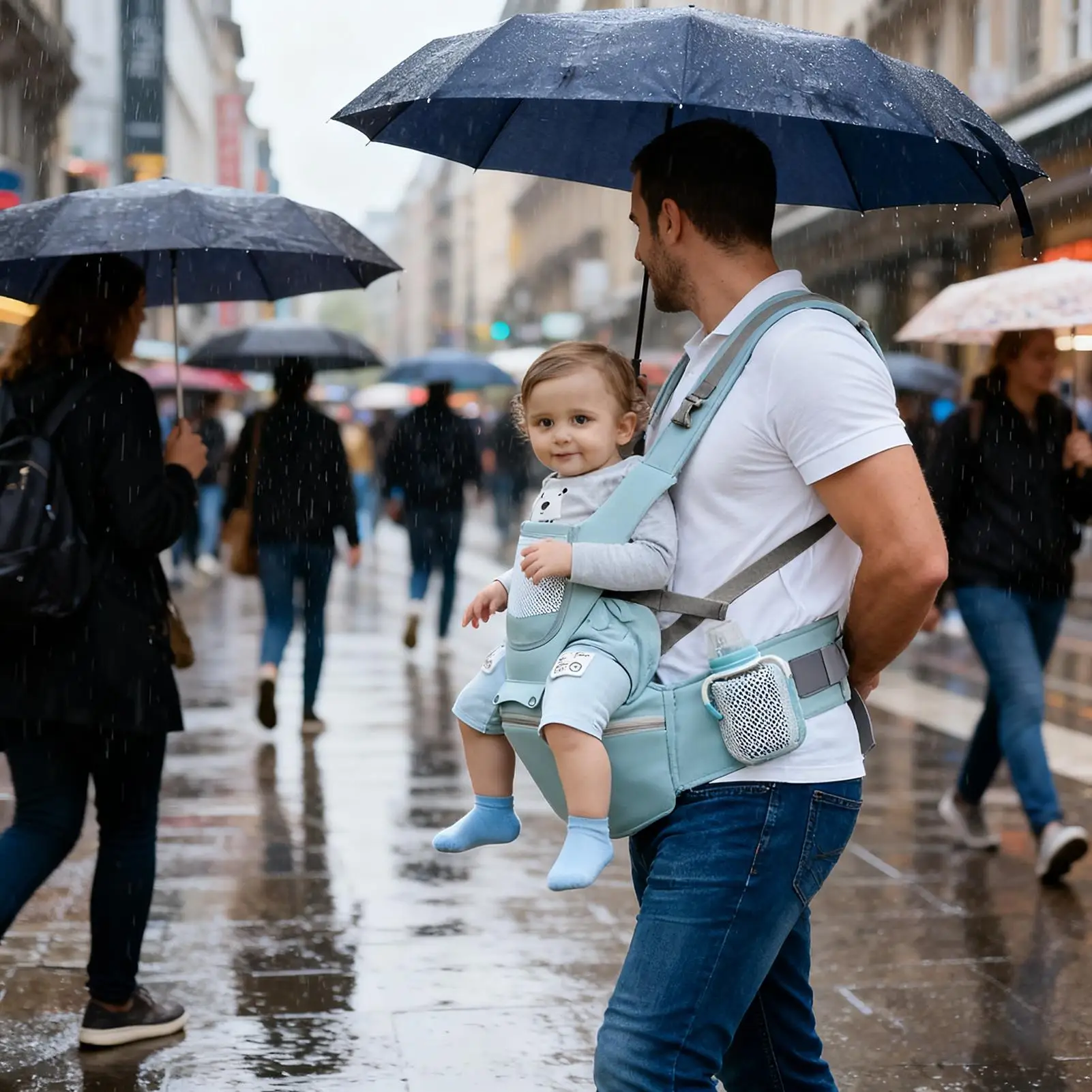 

Переноска для папы, регулируемая люлька, накидка на коляску, эргономичная легкая переноска для пеших прогулок, регистрации самолета, мамы, папы, путешествий