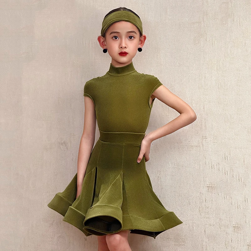 Nouvelle robe de concours de danse latine pour filles, vêtements d'entraînement de danse Cha Cha Rumba, robe de danse professionnelle, DNV23538, nouvelle collection