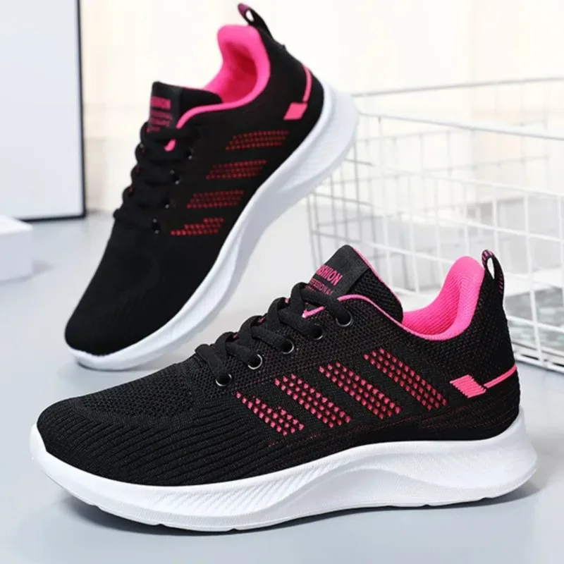 

Women's Casual Sports Shoes Fashion Female Soft Bottom Sneakers Breathable Mesh Running Shoes Leisure Light Flats Shoes