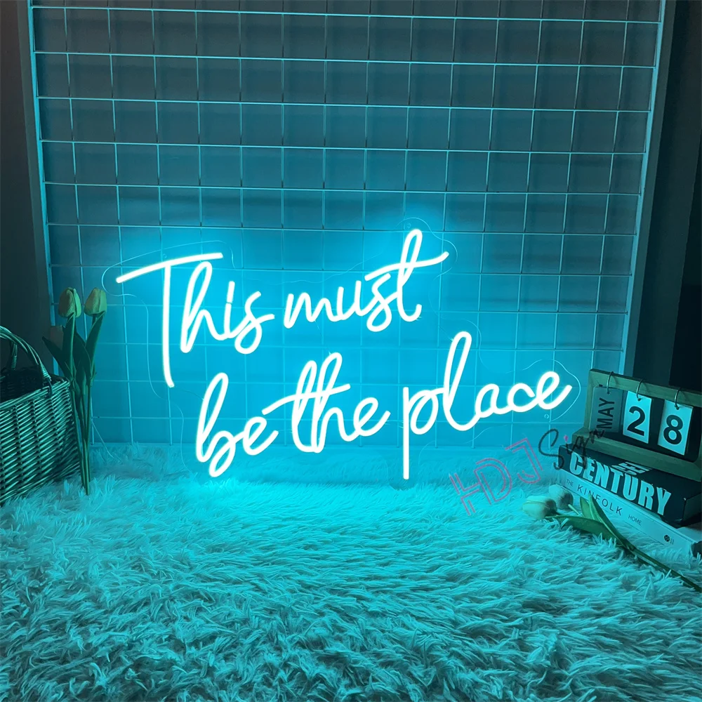 This Must Be The Place Neon Sign Coffee Neon Lights Wall Art Decoration Room Light Up Sign Bedroom Decor Home Party LED Lights