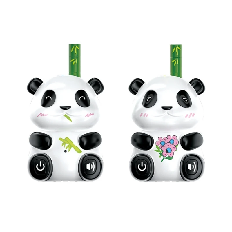 Kids Walkies Talkie Toy for Outdoor Camping Hiking Electric Interactive Cartoon Panda Walkies Talkie Toy for Toddler 2PCS