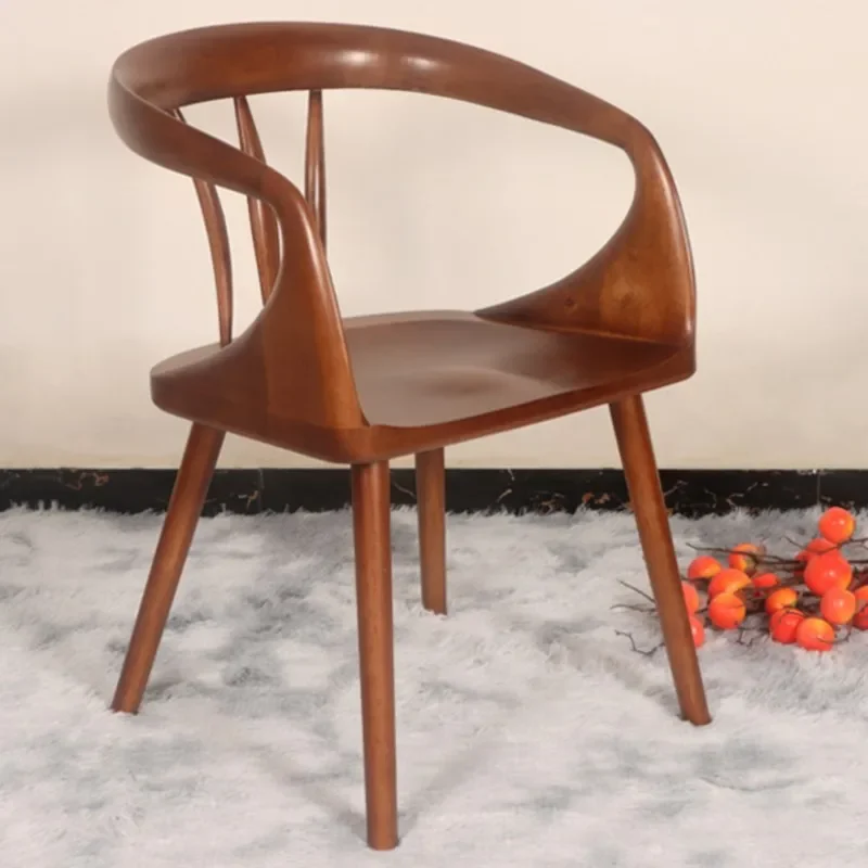 Joylive Vintage Solid Wood Tea  Coffee  Armrest Backrest Circular  Designer Cabin  for Tea Table