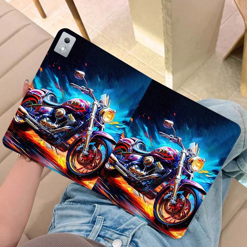 

Colorful Flame Motorcycle Art For Legion Xiaoxin Pad Y700 K10 M10 P11 K11 Pro Plus 10.6 11.5 Inch 2021 2023 2025 Tablet Case