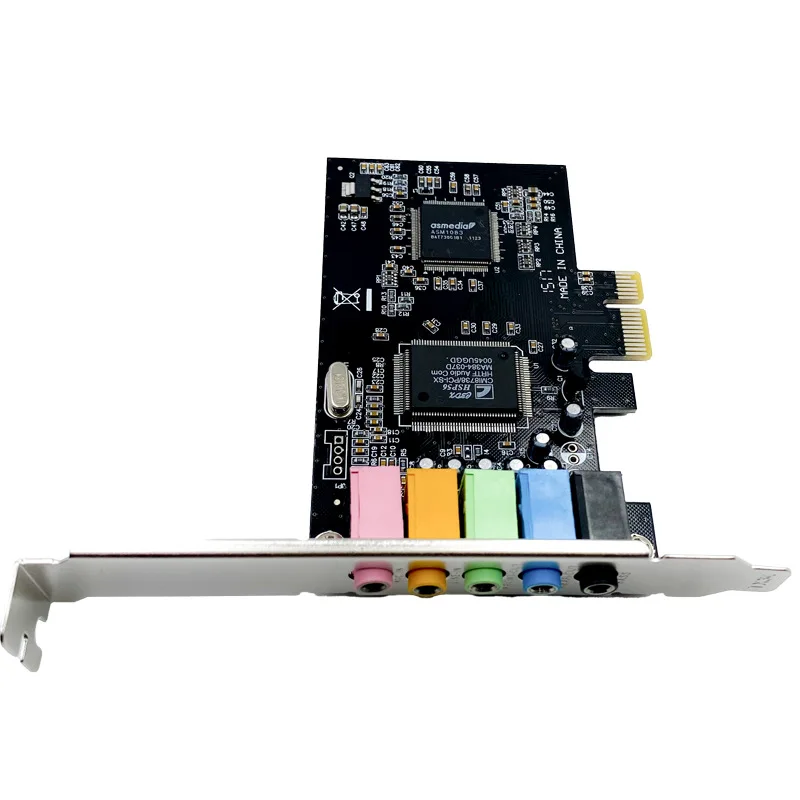 PCI-E 5.1 Sound Card Computer PCIE 5.1 Channel 3D Audio 6 Channels 3D Games Music Digital Sound Card PCI Express 5.1 CH 24Bit