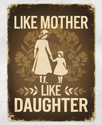 Like Mother Like Daughter Metal Poster Wall Tin Sign Man Cave Shed Home Plaque --Tin Sign