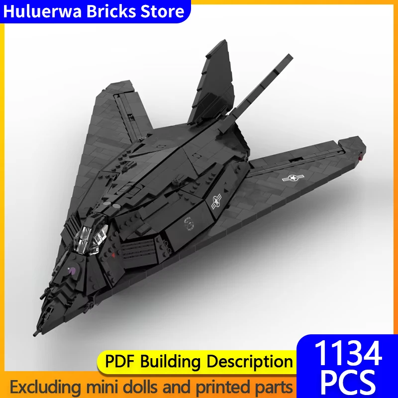 Military Aircraft Model MOC Building Bricks F117 Nighthawk Fighter Modular Technology Gifts Holiday Assemble Children Toys Suit