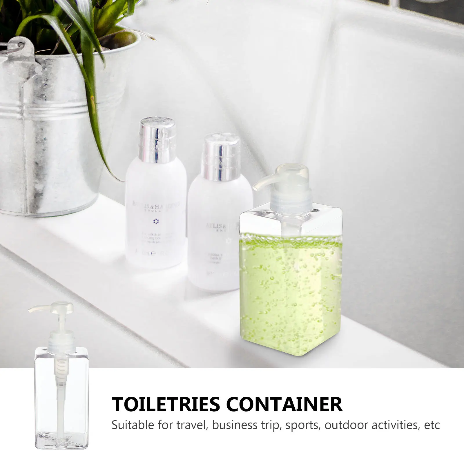 

3pcs 450Ml Empty Pump Bottles Refillable Lotion Bottles Portable Travel Dispenser Petg Subpacking Toiletries Containers