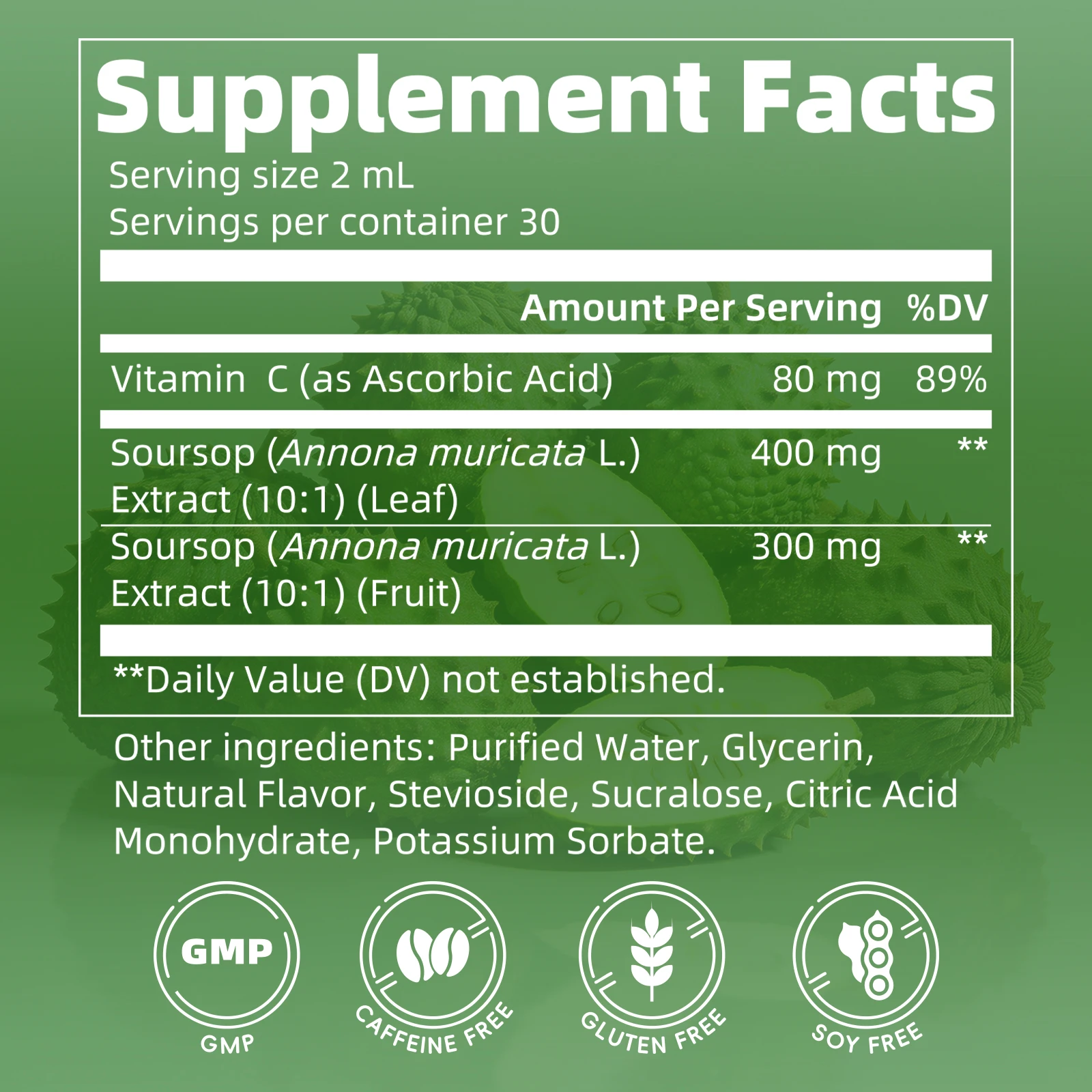 Mulittea Plant Based 700MG Soursop Graviola Drops Antioxidants Support Immune System Supports Mood & Relaxation,Overall Wellness